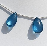 wholesale Blue Topaz Gemstone  Flat Pear Briolette