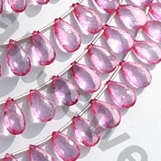 Pink Topaz Gemstone  Flat Pear Briolette