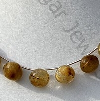 Golden Rutilated Quartz Onion Shape Beads