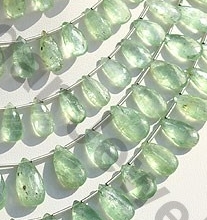 Green Kyanite Flat Pear Briolette