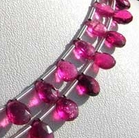 Pink Tourmaline Gemstone  Flat Pear Briolette