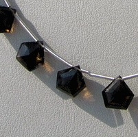 8 inch strand Smoky Quartz Gemstone Polygon Diamond Cut
