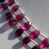 Pink Tourmaline Gemstone  Flat Pear Briolette