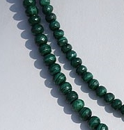 16 inch strand Malachite Faceted Rondelle