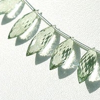 8 inch strand Green Amethyst Gemstone Dew Drops