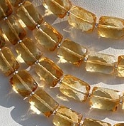 8 inch strand Citrine Gemstone Faceted Rectangle