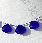 Dyed Navy Blue Chalcedony Heart Briolette