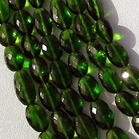 Chrome Diopside  Oval Faceted Beads