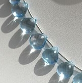Blue Topaz Gemstone  Heart Briolette