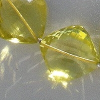 8 inch strand Lemon Quartz  Puffed Diamond Cut