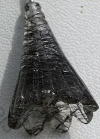 Black Rutilated Quartz Tulip Flower Beads