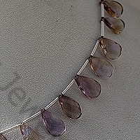 Ametrine Gemstone Beads  Twisted Flat Pear