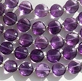 Amethyst Gemstone Faceted Coin 