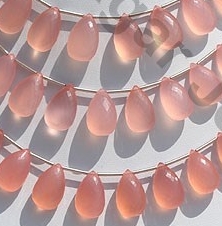 Pink Chalcedony Flat Pear Briolette