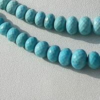 Sleeping Beauty Turquoise  Faceted Rondelles