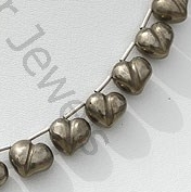 Pyrite Chubby Heart Plain Beads