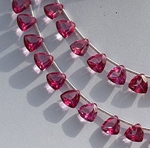 8 inch strand Pink Topaz Gemstone  Trilliant