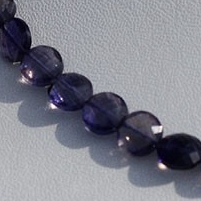 8 inch strand Iolite Gemstone Beads Coin