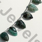 Emerald Gemstone Carved Leaf