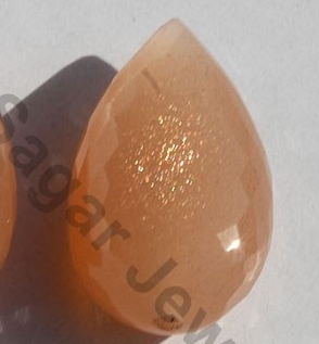 Orange Moonstone Half Drilled Gemstones