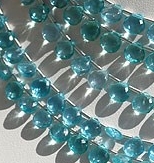 8 inch strand Apatite Gemstone Beads Heart Briolette