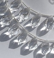 8 inch strand Crystal Gemstone Twisted Tear Drops