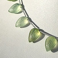 Prehnite Gemstone  Carved Leaf