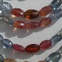 Multi Sapphire Gemstone  Oval Faceted