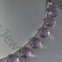 aaa Pink Amethyst  Concave Cut Faceted Heart