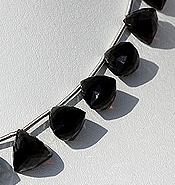 Black Spinel faceted chestnut beads