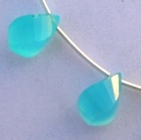 aaa Dyed Blue Chalcedony  Twisted Tear Drops