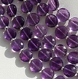 Amethyst Gemstone Faceted Coin 