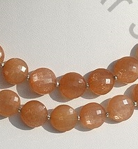 wholesale Orange moonstone faceted coin