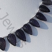 Iolite Gemstone Beads  Carved Leaf