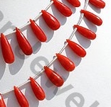 aaa Coral  Tear Drops Briolettes