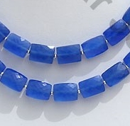 wholesale Navy Blue Chalcedony Faceted Rectangle