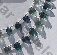 aaa Fluorite Gemstone Beads  Carved Leaf