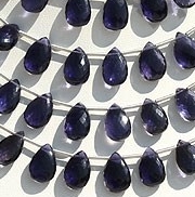 wholesale Iolite Gemstone Beads  Flat Pear Briolette