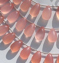 Pink Chalcedony Flat Pear Briolette