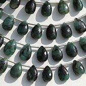 Emerald Gemstone Flat Pear Briolette