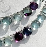 Fluorite Gemstone Beads  Heart Briolette