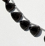 Black Spinel faceted chestnut beads