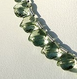 Green Amethyst Gemstone Faceted Chubby Heart 