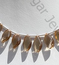 wholesale Champagne Citrine  Twisted Flat Pear