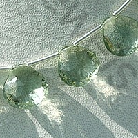 wholesale Green Amethyst Gemstone Concave Cut Heart