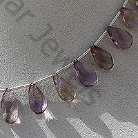 Ametrine Gemstone Beads  Twisted Flat Pear
