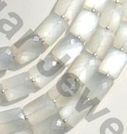 White Moonstone Faceted Rectangle