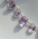 8 inch strand Pink Amethyst pentagon beads
