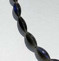 8 inch strand Labradorite Blue Power Dholki Beads
