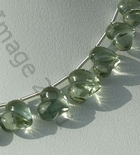 Green Amethyst Gemstone Chubby Heart beads